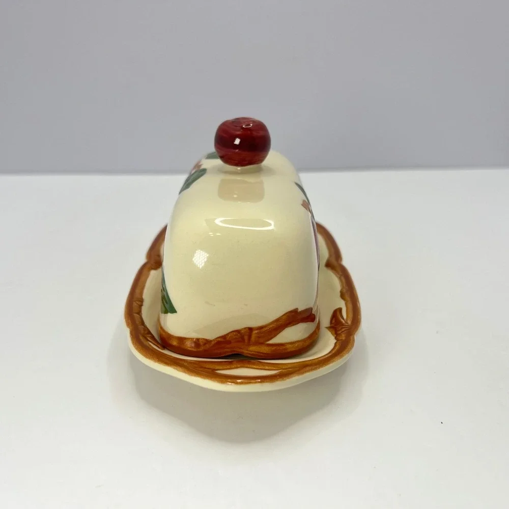 Franciscan Apple Butter Dish with Lid 1949-1953 Vintage Hand Painted USA Made